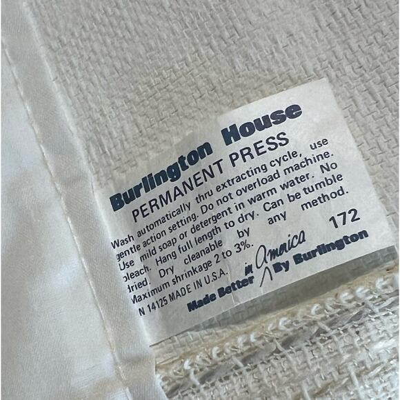 70s Look BURLINGTON HOUSE Pair Textured Weaves VALANCES Ivory Beige Neutrals 82" - Picture 6 of 6